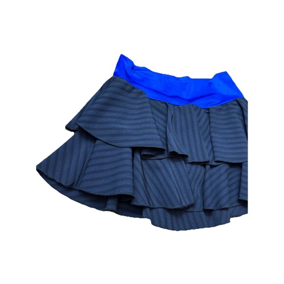 90s Y2K Kelle Dance Ruffle Micro Mini Skort Black Diagonal Stripes Britney Spear - Picture 3 of 6